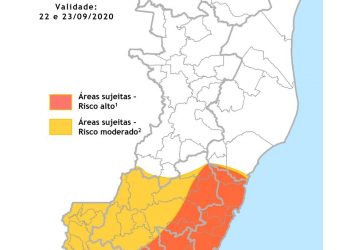 Aviso Meteorológico Especial alerta para pancadas de chuvas e rajadas de vento