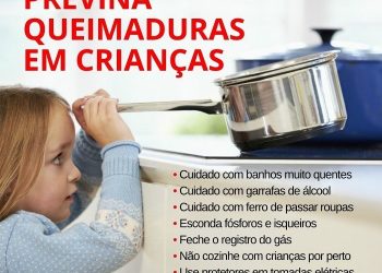 Sesa alerta para acidentes com queimadura em crianças durante período mais frio