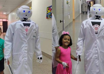 Robô ajuda na recuperação de crianças internadas em hospital de Cariacica